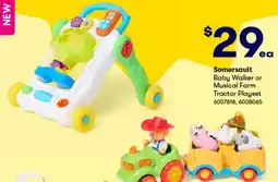 BIG W Baby Walker or Musical Farm Tractor Playset offer