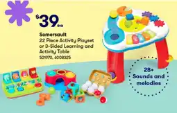 BIG W 22 Piece Activity Playset or 3-Sided Learning and Activity Table offer