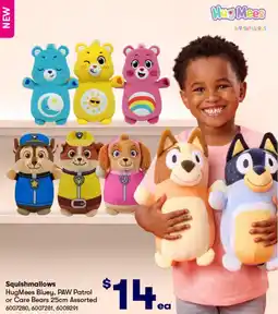 BIG W HugMees Bluey, PAW Patrol or Care Bears 25cm Assorted offer