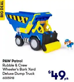 BIG W Rubble & Crew Wheeler's Bark Yard Deluxe Dump Truck offer