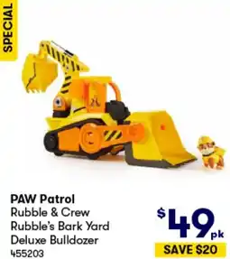 BIG W Rubble & Crew Rubble's Bark Yard Deluxe Bulldozer offer