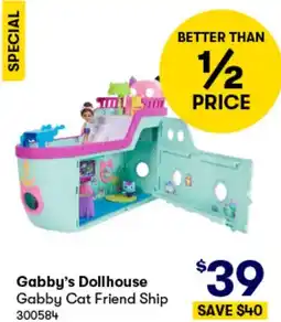 BIG W Gabby's Dollhouse Gabby Cat Friend Ship offer