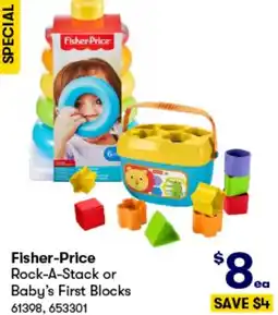 BIG W Fisher-Price Rock-A-Stack or Baby's First Blocks offer