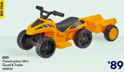 BIG W Construction Mini Quad & Trailer offer