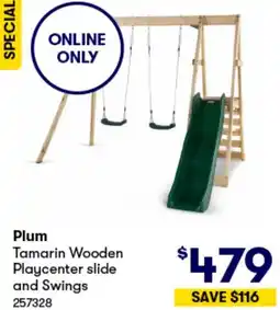 BIG W Tamarin Wooden Playcenter slide and Swings offer