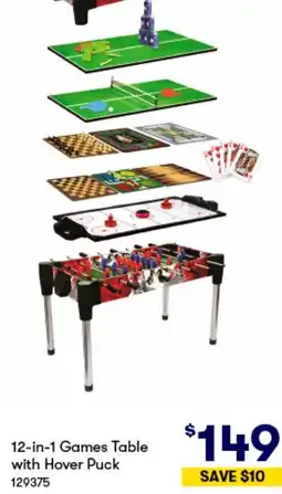 BIG W 12-in-1 Games Table with Hover Puck offer
