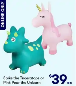 BIG W Spike the Triceratops or Pink Pear the Unicorn offer