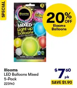 BIG W LED Balloons Mixed 5-Pack offer