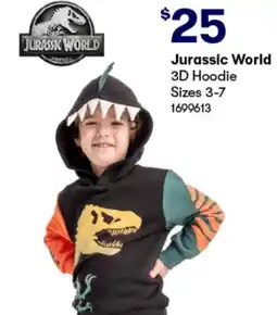 BIG W Jurassic World 3D Hoodie offer