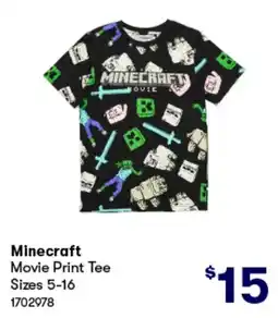 BIG W Minecraft Movie Print Tee offer