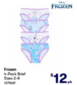 BIG W Frozen 4-Pack Brief offer