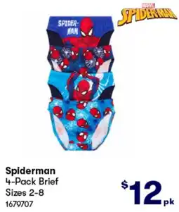 BIG W Spiderman 4-Pack Brief offer