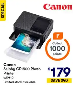 BIG W Selphy CP1500 Photo Printer offer