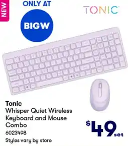 BIG W Whisper Quiet Wireless Keyboard and Mouse Combo offer