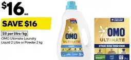 Woolworths Omo ultimate laundry liquid 2 litre or powder 2 kg offer