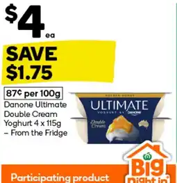 Woolworths Danone ultimate double cream yoghurt offer