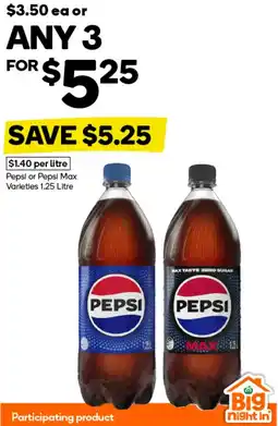 Woolworths Pepsi or Pepsi Max Varieties offer
