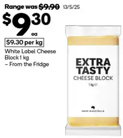 Woolworths White Label Cheese Block offer