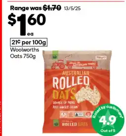 Woolworths Woolworths Oats offer