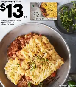 Woolworths Woolworths Family Classic Meals offer
