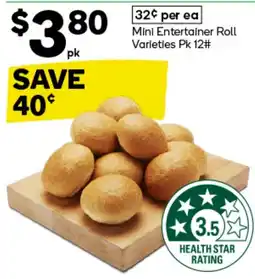 Woolworths Mini entertainer roll varieties pk 12 offer