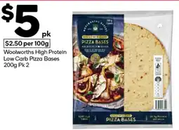 Woolworths Woolworths High Protein Low Carb Pizza Bases Pk 2 offer