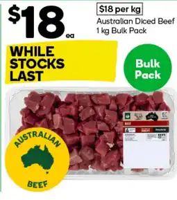 Woolworths Australian diced beef bulk pack offer