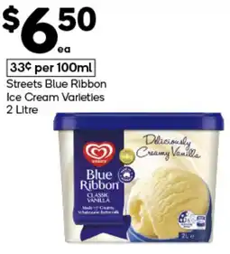 Woolworths Streets blue ribbon ice cream varieties offer