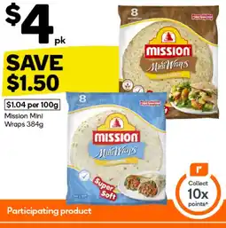 Woolworths Mission Mini Wraps offer