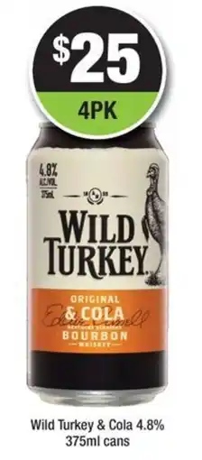 Bottler Wild Turkey & Cola offer