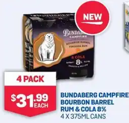 SipnSave Bundaberg campfire bourbon barrel rum & cola offer
