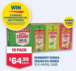 SipnSave Smirnoff vodka crush mixed offer