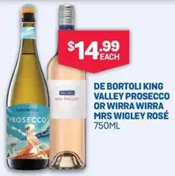 SipnSave De bortoli king valley prosecco or wirra wirra mrs wigley rosé offer