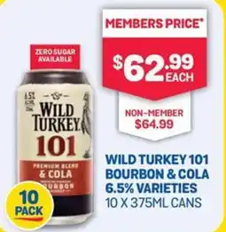 SipnSave Wild turkey 101 bourbon & cola varieties offer