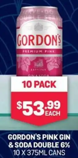 SipnSave Gordon's pink gin & soda double 6% offer