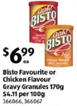 ALDI Bisto Favourite or Chicken Flavour Gravy Granules offer