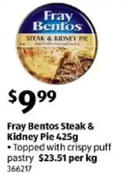 ALDI Fray Bentos Steak & Kidney Pie offer