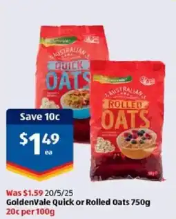 ALDI Goldenvale Quick or Rolled Oats offer