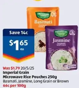 ALDI Imperial Grain Microwave Rice Pouches offer