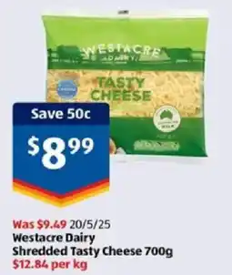 ALDI Westacre Dairy Shredded Tasty Cheese offer