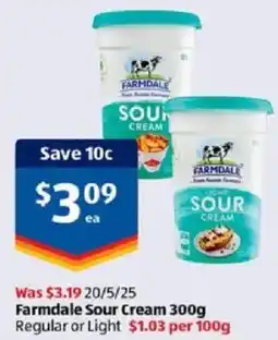 ALDI Farmdale Sour Cream offer