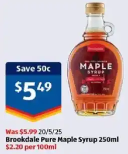 ALDI Brookdale Pure Maple Syrup offer