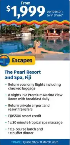 ALDI The Pearl Resort and Spa, Fiji offer