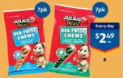 ALDI Julius Treatz Den-twist Chews offer