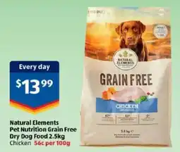 ALDI Natural Elements Pet Nutrition Grain Free Dry Dog Food offer