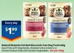 ALDI Natural Elements Pet Nutrition Grain Free Dog Food offer