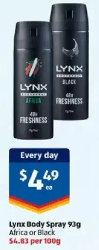ALDI Lynx Body Spray offer
