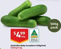 ALDI Australian Baby Cucumbers offer