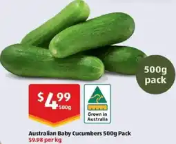 ALDI Australian Baby Cucumbers offer