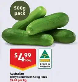 ALDI Australian Baby Cucumbers offer
